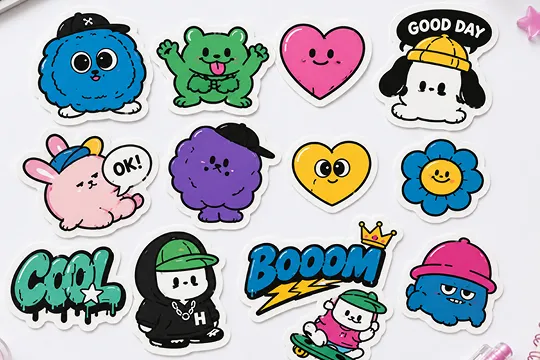 艶消しラミネートを使用したオリジナルステッカー